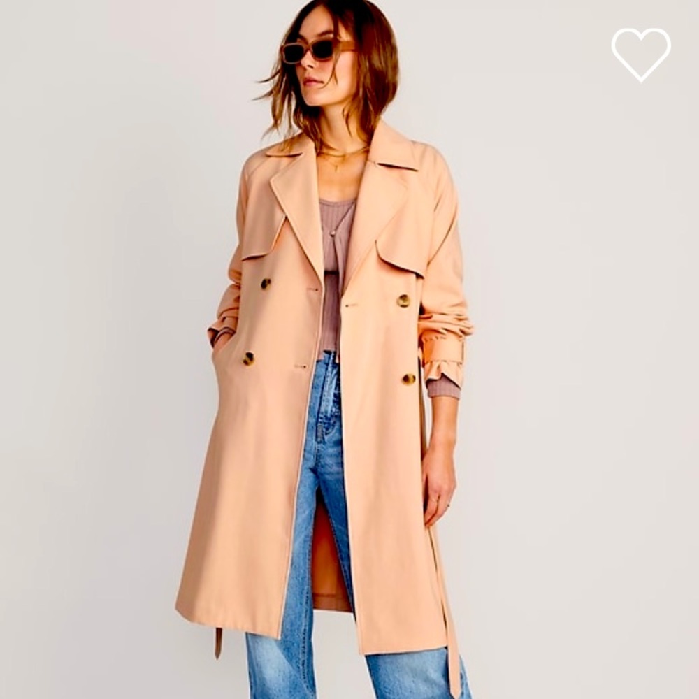 Old Navy Double Breasted Tie Belt Trench Coat NWT